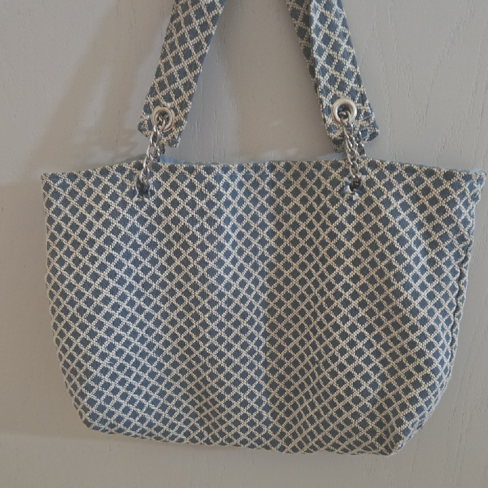 Stylish Blue and White Women's Small Tote Bag